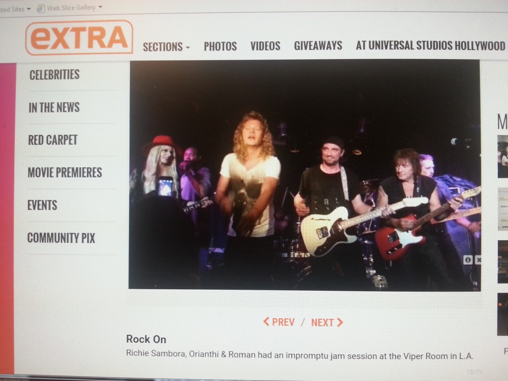 Roman Richie and Orianthi on Extra TV's Website
